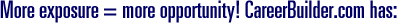 More exposure = more opportunity!  CareerBuilder.com has: