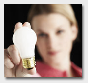 Holding a light bulb