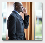 Man in suit on the phone