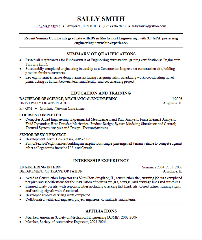 writing a college resume