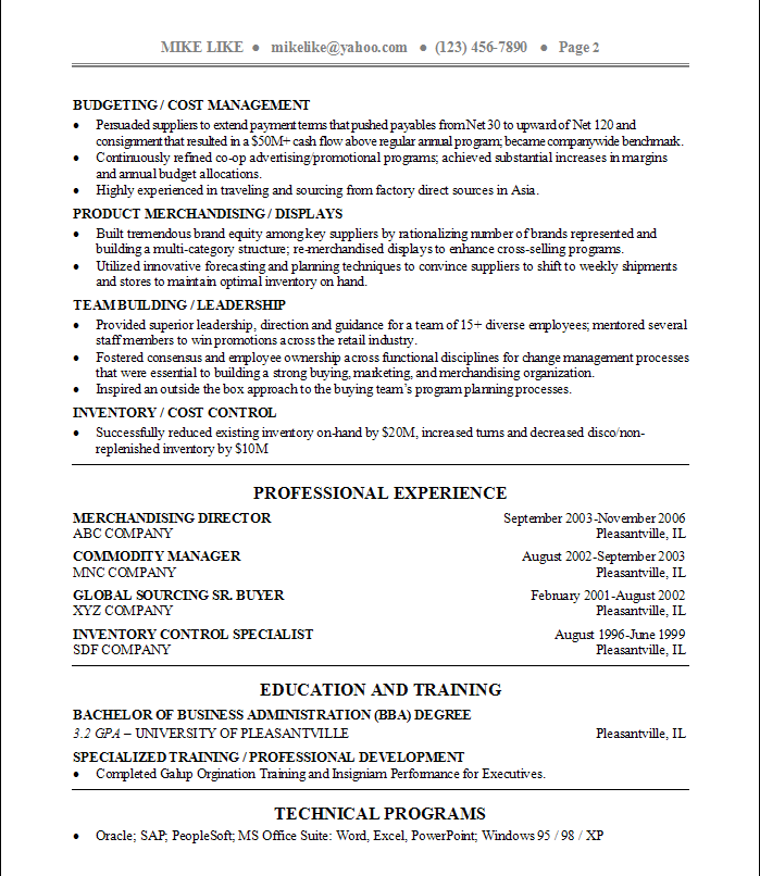 Picture Resume Sample